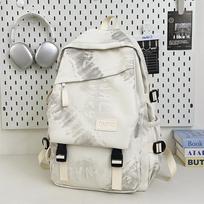 Schoolbag Japanese ins niche fresh campus trendy cool student schoolbag large capacity fashion backpack casual commuter backpack gray