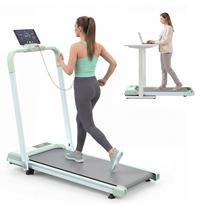 Namų biuro stalo bėgimo takeliai, 2-in-1 bėgimo takeliai vaikščiojimui, bėgiojimui ir lengvam bėgiojimui, su 120 kg svorio talpa 112.5 x 50 x 93.5 cm žalia