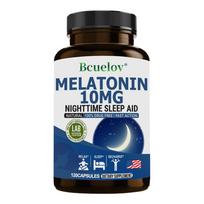 Bcuelov Melatonin Capsules, 10mg, Nighttime Sleep Aid, 120 Capsules 120 capsules