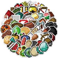 10/60 VNT Pixel žaidimų lipdukai Viniliniai Steve Mano pasaulis Pixel DIY lipdukai Scrapbooking Telefonas Bagažas Riedlentė Vandeniui atsparūs lipdukai 10pcs black