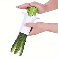 Versatile Manual Vegetable Chopper - Perfect for Cucumbers, Carrots & More - Durable ABS Kitchen Gadget 1pc beige
