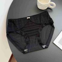 Wave Point Pleated Breathable Panties Pure Desire Style Lace Bow Sexy Women’s Panties One Size black