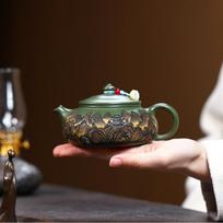 230ml Vintage Yixing Purple Clay Teapots Handmade Han Jiang Pot Raw Ore Green Mud Kettle Chinese Zisha Tea Set Tableware Gift gray
