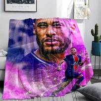 Neymar,pattern Flannel Blanket, High quality Comfortable for All Seasons, Home Decor, Warmth and Comfort, Perfect for Gifts. 80cm x 120cm black