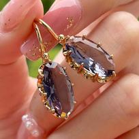 Boho Female Crystal Red Blue Drop Earrings Silver Color Zircon Stone Small Round Wedding Jewelry For Women brown