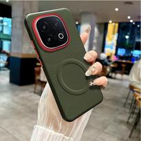 For Vivo iQOO Z10 Turbo Pro Case Magsafe Metal Alloy Camera Protection Independent Buttons Vegan Leather Case Cover Artificial leather&vivo iQOO Z10 Turbo Pro