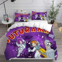 3D Animacinis Futuramos Bender Patalynės Komplektas Berniukams Mergaitėms Twin Queen Dydžio Antklodės Užvalkalas Pagalvės Užvalkalas Lovos Vaikams Suaugusiems Mados Namų Tekstilė 135x200cm