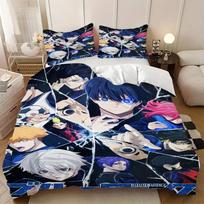 Duvet Cover Pillowcase Anime B-Blue L-lock Cute Bedding Set Adult Boy Girl Bedroom Decoration Children Gift Single Double size 135x200cm