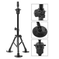 Wig Head Stand Mannequin Tripod Hairdressing False Head Mold Stand Bracket Black black