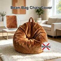 Plush Fabric Bean Bag Chair Cover No Filling Beanbag Pouf Durable Lazy Sofa Cover  Children Adults kava