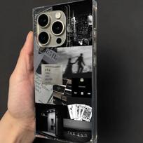 Meno gyvenimo fragmentai iPhone 16/15 Pro Max telefono dėklui 14 Plus Ledo kristalo kubas 13 Asmenybė 12 11 Minkštas iphone 11 ProMax gray