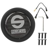 Car Steering Wheel Horn Button, 6 Hole Carbon Fiber External Horn Button Kit for Sparco Steering Wheel Car Modification Parts Normal gray