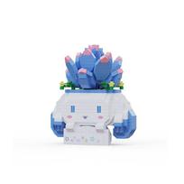 Sanrio Succulent Potting Building Blocks Cute Cinnamoroll Melody Kuromi Model Cartoon Mini Micro Brick Toys For Kids Santa Gift No Box pink