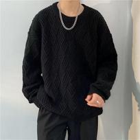 Unisex Crossed Cable Knit Sweater: Thick, Loose, Long-Sleeve, Round Neck - Perfect for Autumn/Winter. XXL ruda
