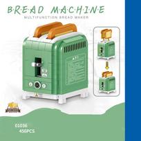 Creative Modern Coffeemaker Mini Block Model Coffee Machine Maker Toaster Grinder Building Brick Construction Toys For Gifts white