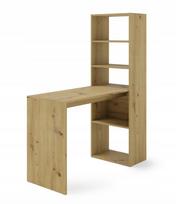 Rašomasis stalas HARMONY 120 cm su lentynomis, ąžuolo artisan spalvos