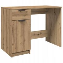 Rašomasis stalas, 100x50x75 cm, ąžuolo spalvos, medžio drožlių plokštė