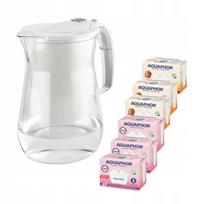 Vandens filtravimo ąsotis Aquaphor Onyx 4,2 l su 6 filtrais (3 Mg, 3 H), baltas