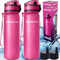 Vandens buteliukų rinkinys su filtru Aquaphor City 0,5 l, rožiniai, 2 vnt.