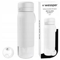 Stiklinis vandens butelis su filtru Wessper B2 Actitex, 700 ml, su snapeliu