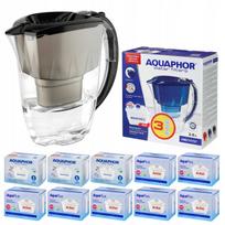 Vandens filtravimo ąsotis Aquaphor Amethyst 2,8 l, juodas, su 10 filtruojančių kasečių