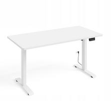 Reguliuojamas rašomasis stalas BIMOTION 1S, 140x70x3,2 cm, baltas, aukštis 73–120 cm