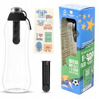 Vandens butelis su filtru Dafi Soft, 0,5 l, juodas, su 2 filtrais, futbolo dizainas