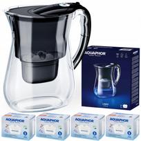 Vandens filtravimo ąsotis Aquaphor LAGO, juodas, 3.8 l, su 4 Maxfor+ anglies filtrais