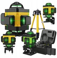 Lazerinis nivelyras 4D, 16 linijų, 360°, su stovu ir nuotoliniu valdymu