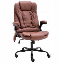 Ergonominė biuro kėdė su masažo ir šildymo funkcijomis, šviesiai ruda, 67x7
