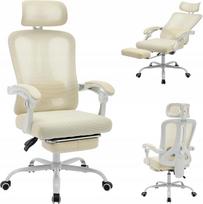 Ergonominė biuro kėdė su reguliuojama juosmens atrama ir kojų atrama
