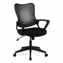 Ergonominė juoda biuro kėdė su tinkleliu atlošu