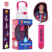 Vandens butelis su filtru Dafi Solid F.C. Barcelona 0,5 l, 1 kasetė, rožinis
