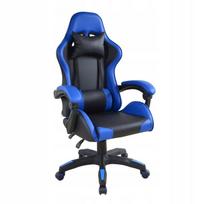 Ergonominė biuro kėdė su paminkštinimais, mėlyna-juoda