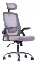 Ergonominė pilka biuro kėdė, sukamasis mechanizmas