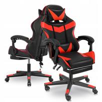 Žaidimų kėdė su pakoju, ergonomiška, raudona