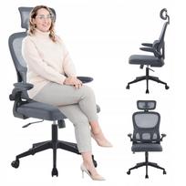 Biuro ergonominė pasukama kėdė ASTA, pilka, su oriu tinkliniu atlošu