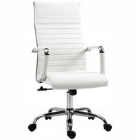 Ergonominė dirbtinės odos biuro kėdė, reguliuojamo aukščio, balta