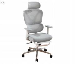 Biuro kėdė GARVEE, ergonomiška, su tinkline atkalte, pilka, su pakoju