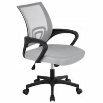 Pilka ergonomiška biuro kėdė su porankiais, pasukama