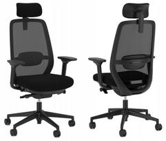Ergonominė biuro kėdė ELOVIE HRT BLACK SN2, tinklelinis audinys, Nowy Styl