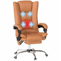 Ergonominė masažinė biuro kėdė Vinsetto, ruda, retro stiliaus