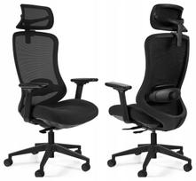 Ergonominė biuro kėdė ErgoPro, juoda, su tinkleliu, aukšta, pasukama