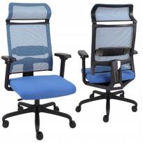 Biuro kėdė Ergofix, ergonomiška, su tinkleliu, mėlyna