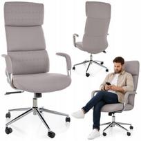 Biuro kėdė Q-03, pilka, dirbtinės odos, su multiblokiniu mechanizmu