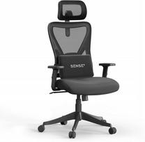 Žaidimų ir biuro kėdė su juosmens atrama, ergonomiška galvos atrama, juoda