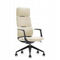 Biuro kėdė OMEGA, ergonomiška, pasukama, odinė, smėlio spalvos