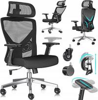 Ergonominė biuro kėdė su juosmens atrama ir galvos atlošu