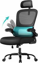 Pasukama žaidimų ir biuro kėdė SONGMICS su kvėpuojančia atrama galvai