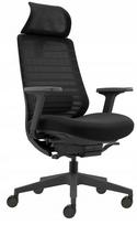 Ergonominė biuro kėdė KIVI, juoda, su sinchroniniu mechanizmu, pasukama